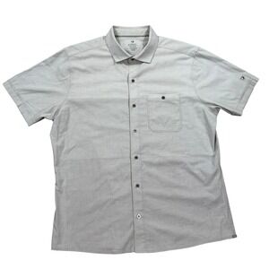 Kuhl Shirt Men's Medium White Button Down Short Sleeve Front Pocket Outdoor